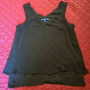 APT. 9 Sleeveless Black Flowy‎ Semi-Sheer Dress Shirt Double Layered Size Medium